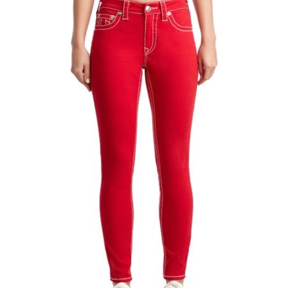 True Religion Red Skinny Jeans Size 26 - Picture 1 of 4
